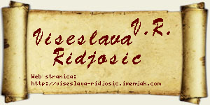 Višeslava Riđošić vizit kartica